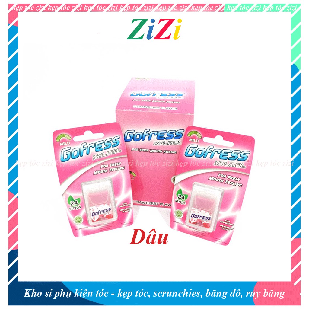 Kẹo Dâu ZIZI Kẹo Lá Ngậm Thơm Miệng Gofress Xylitol