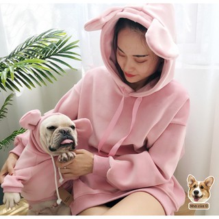 Áo Hoodie Tai Gấu Gia Đình Thú Cưng