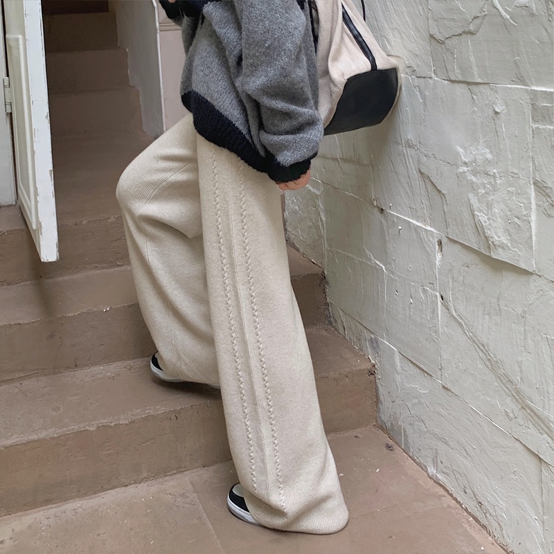 Quần Ống Rộng Đan Len Dày Phong Cách Mới Mùa Thu Đông 57141