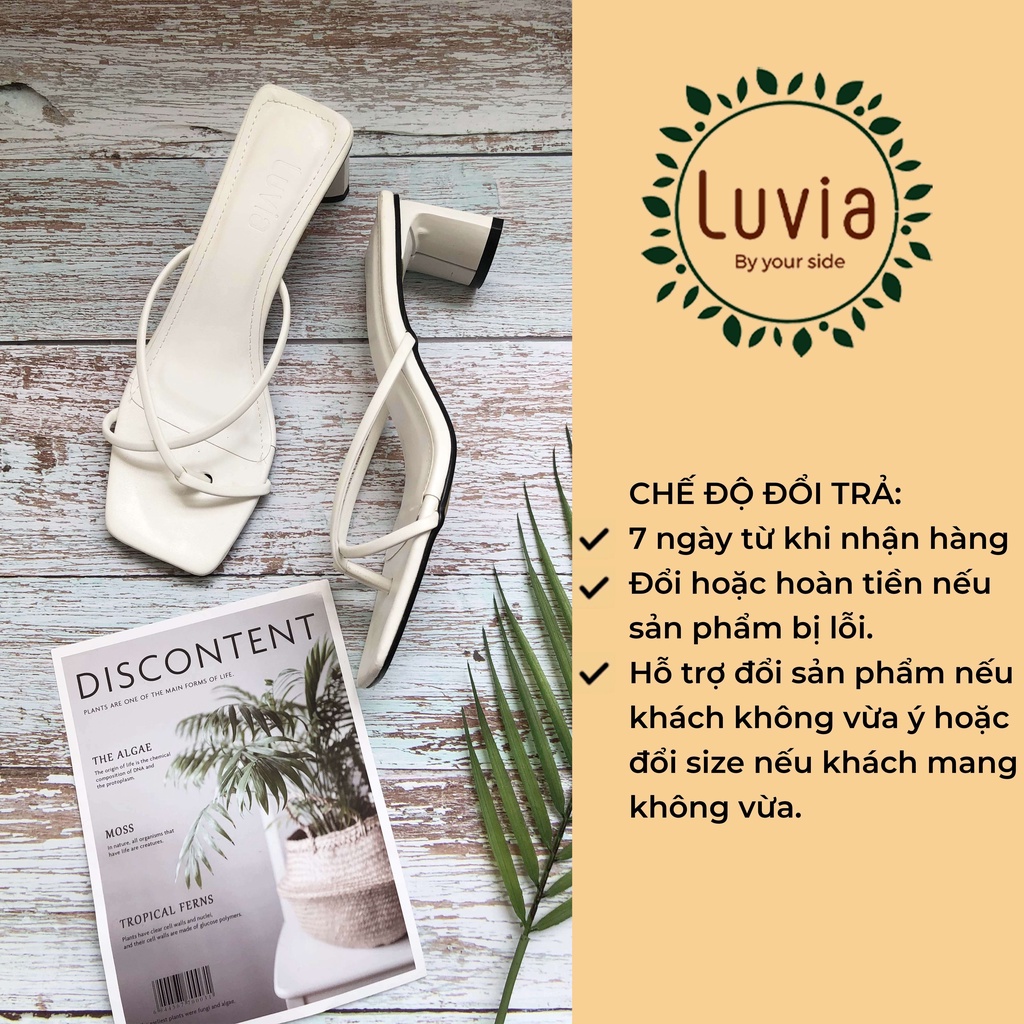 Dép cao gót xỏ ngón 5cm phong cách thời trang dễ phối đồ Luvia X09CG