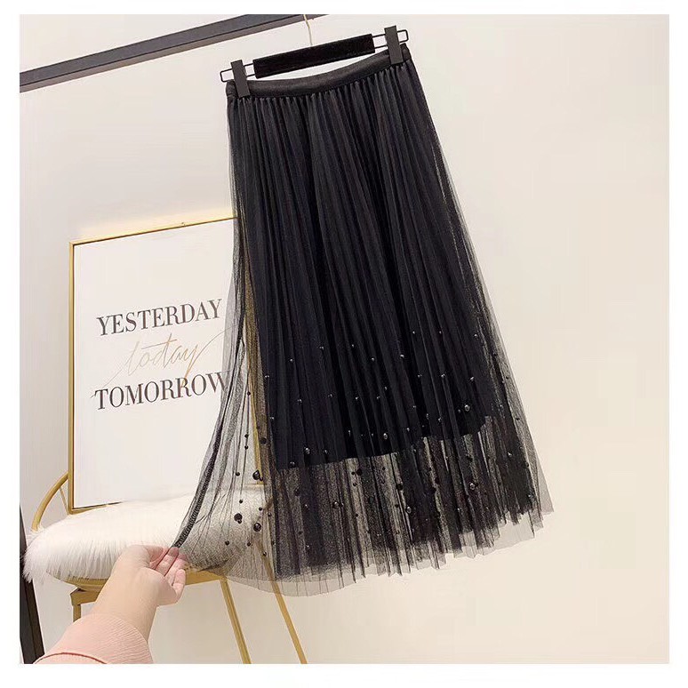 Chân Váy Xếp Ly Dáng Dài Đính Ngọc Cực Điệu | BigBuy360 - bigbuy360.vn