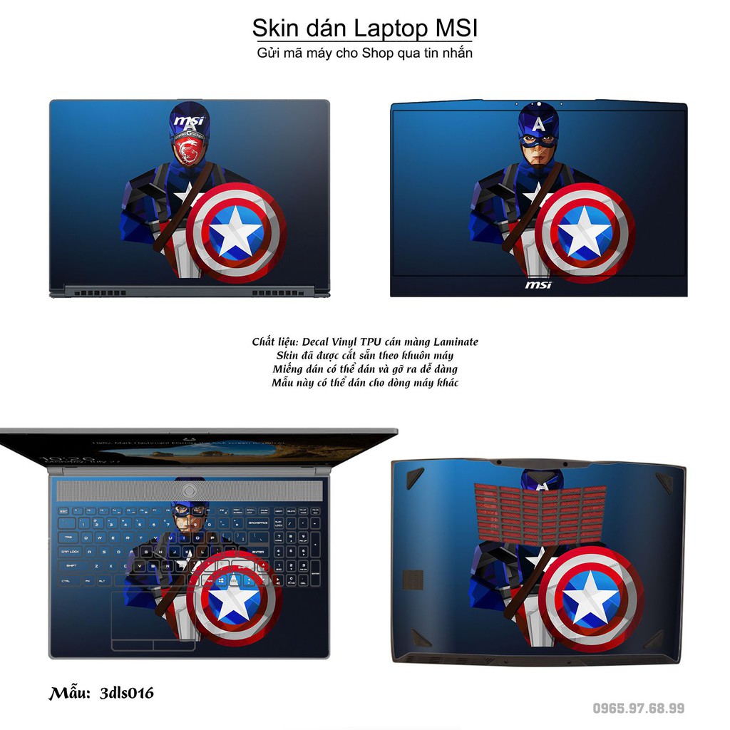 Skin dán Laptop MSI in hình 3D Abstract (inbox mã máy cho Shop)