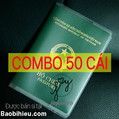 COMBO sỉ 50 cái vỏ bao hộ chiếu (passport) dẻo trong có khe đựng vé máy bay và các loại thẻ 50B132