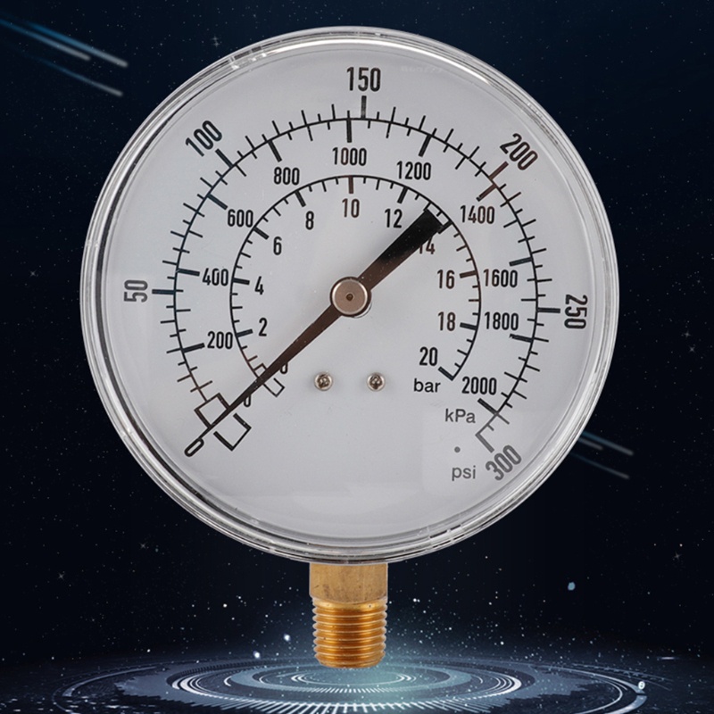 Đồng Hồ Đo Áp Suất Chân Không Chống Rung 0 300psi 0 2000kpa 0 20bar