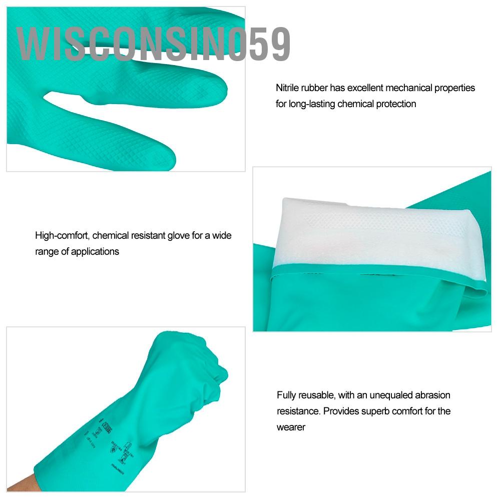 Wisconsin059 Nitrile Chemical Resistant Gloves Acid Alkali Oil Household Cleaning