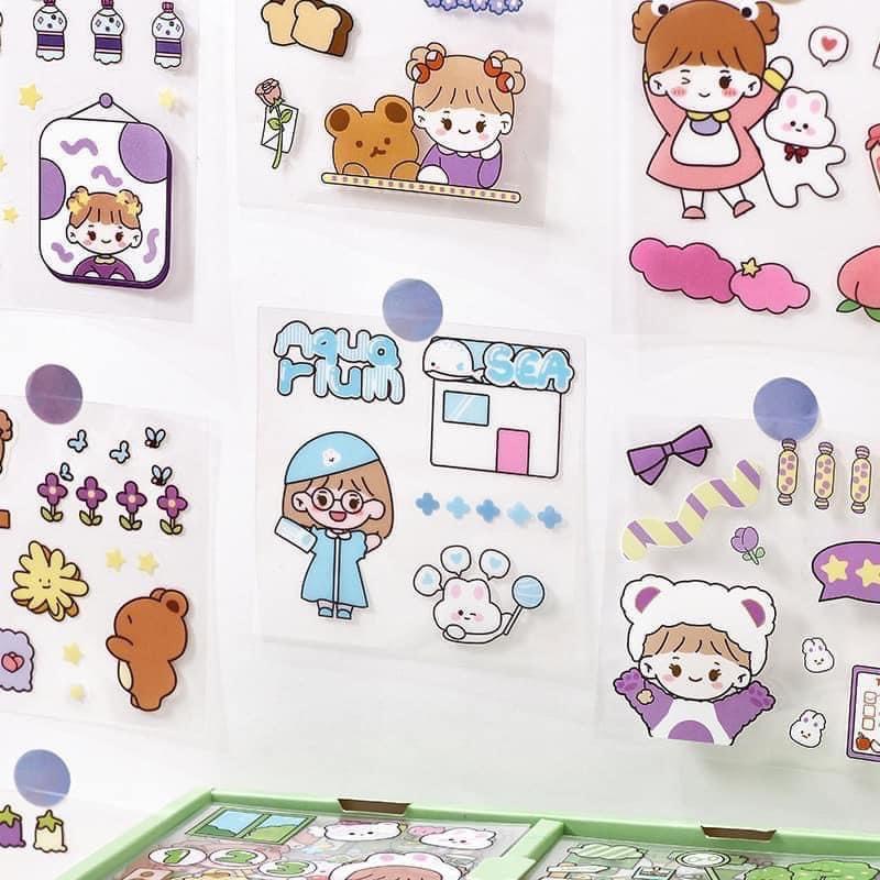 Set 10 miếng hình dán sticker dễ thương