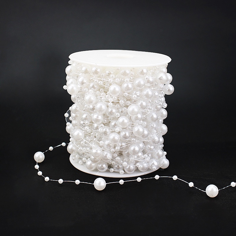 Cuộn 30M Dây Hạt Ngọc Trai Giả Trang Trí Đa Năng