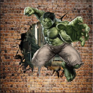 Tranh dán tường 3D người khổng lồ xanh 1 BINBIN TB70 (Có in theo yêu cầu)