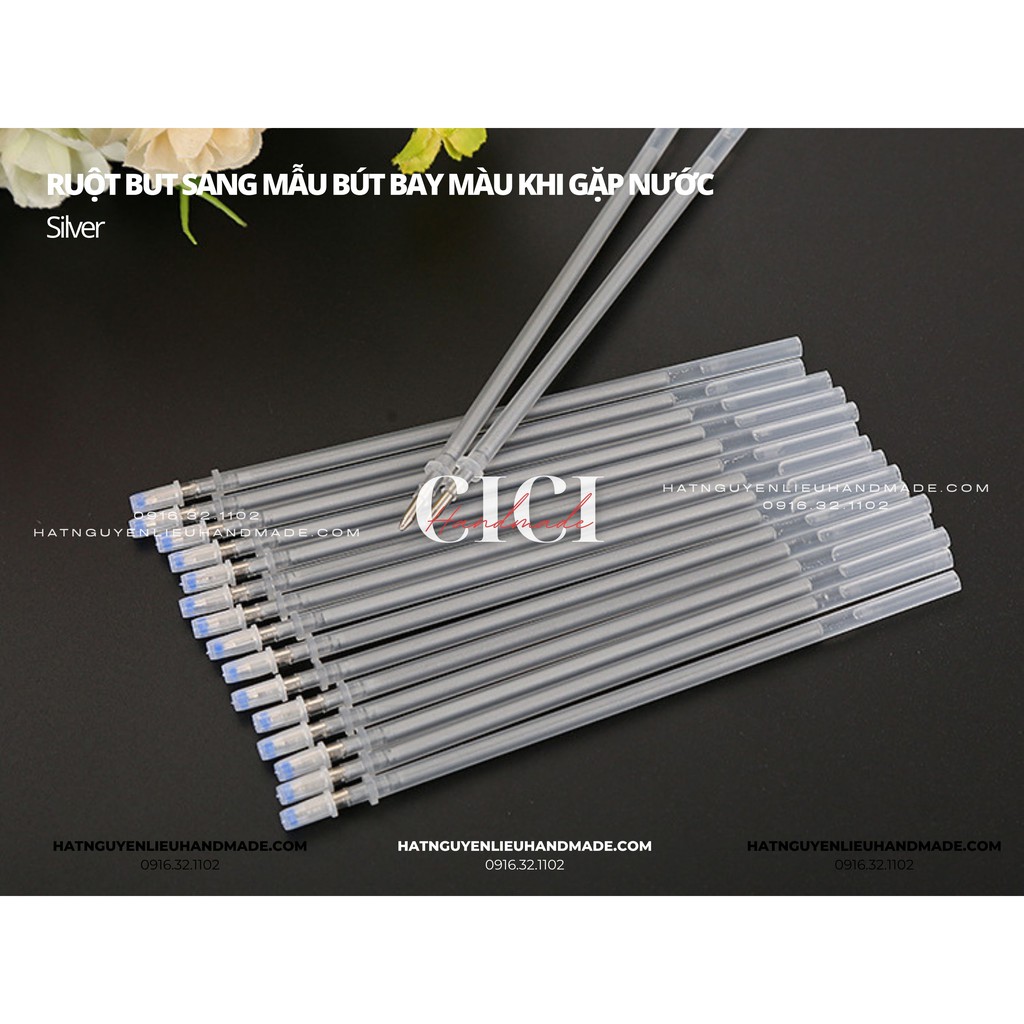 Set 2c Ruột bút sang mẫu màu bạc bút bay màu khi gặp nước Cici Handmade chuyên hạt nguyên liệu đính kết thời trang