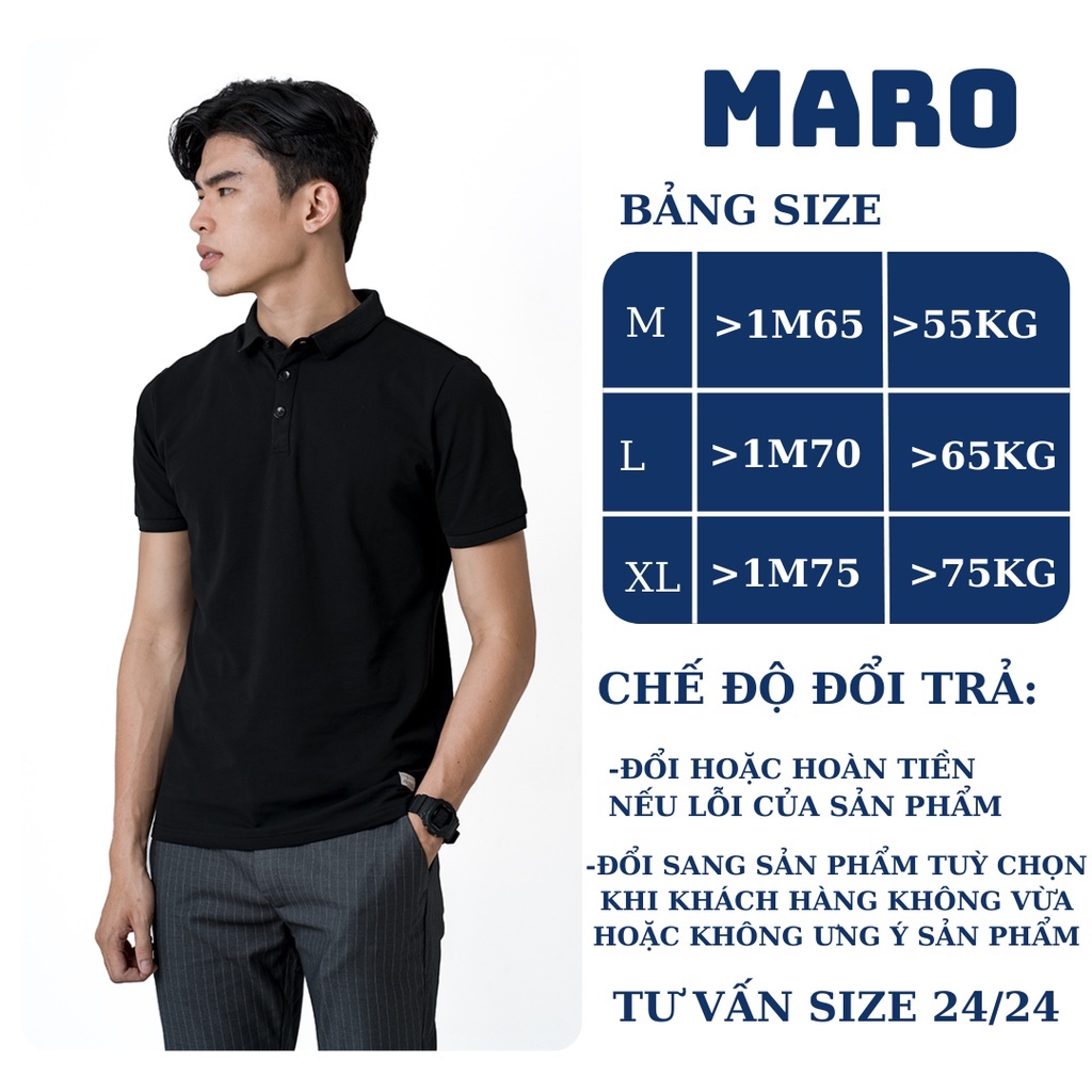 Áo phông có cổ nam MARO ,vải cotton không xù lông, co giãn 4 chiều, chuẩn form, áo phông polo nam- MARO STORE