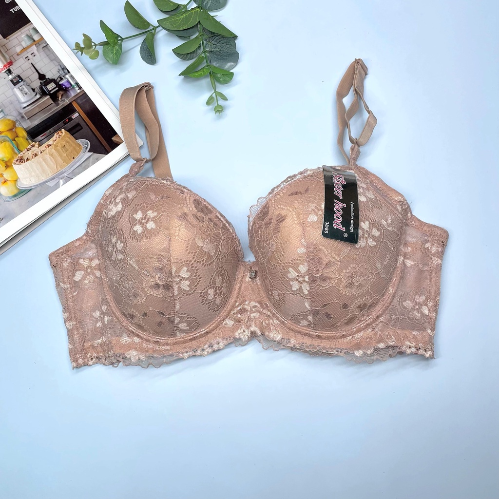 Áo lót nữ có gọng , áo ngực ren đệm mỏng bigsize 2452 không gian eva KGE