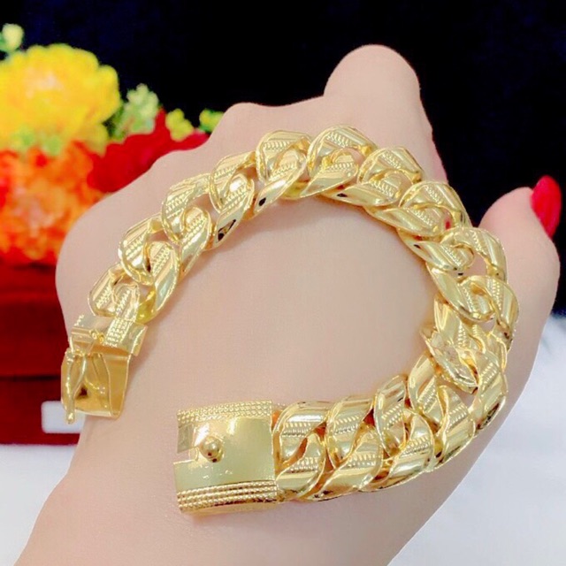 Lắc tay nam bọng mạ vàng 18 bề ngang 14mm