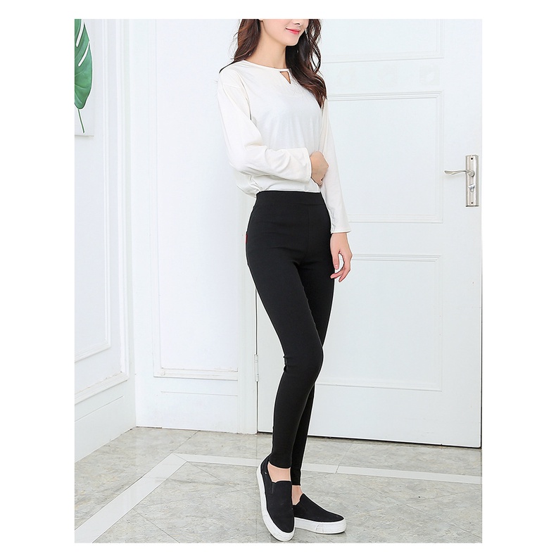 WAFNHA D412 Quần Legging Mỏng Co Giãn Màu Đen Dành Cho Nữ