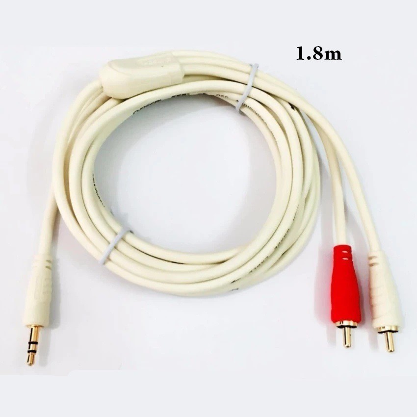 Dây cable loa 1 đầu 3.5 ra 2 AV dài 1.8m
