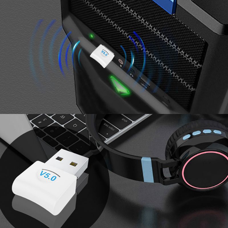 Bộ điều hợp không dây USB V5.0 Bluetooth 5.0 dành cho máy tính tương thích với nhiều thiết bị