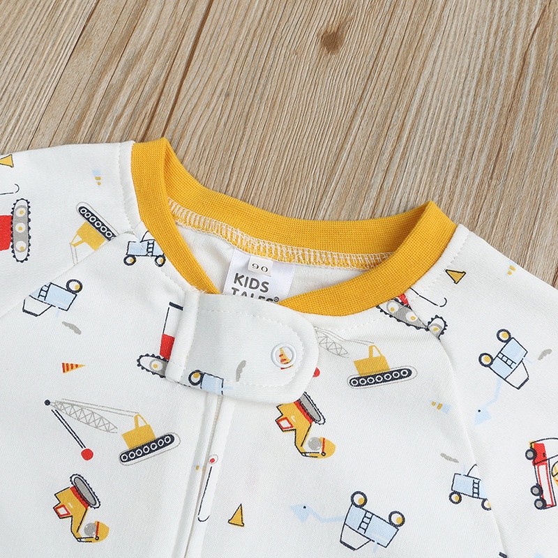 Bộ Áo Liền Quần Cotton Dài Tay Có Khóa Kéo Cho Bé Sơ Sinh 0-18 Tháng Tuổi