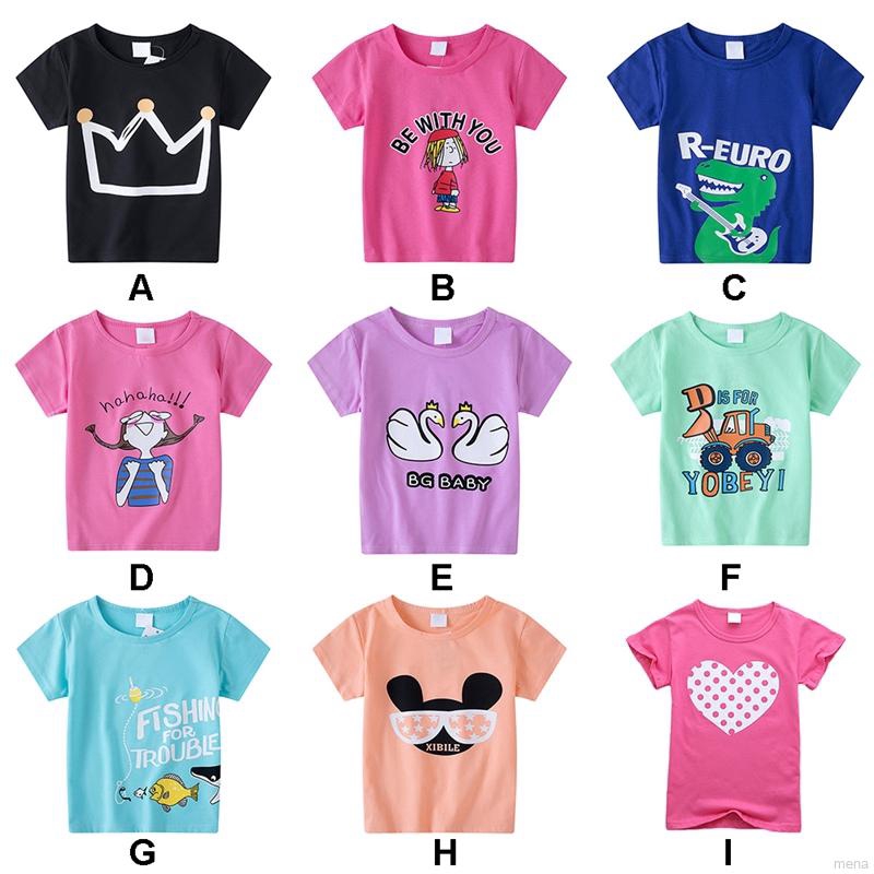 Áo thun in họa tiết hoạt hình dễ thương cho bé