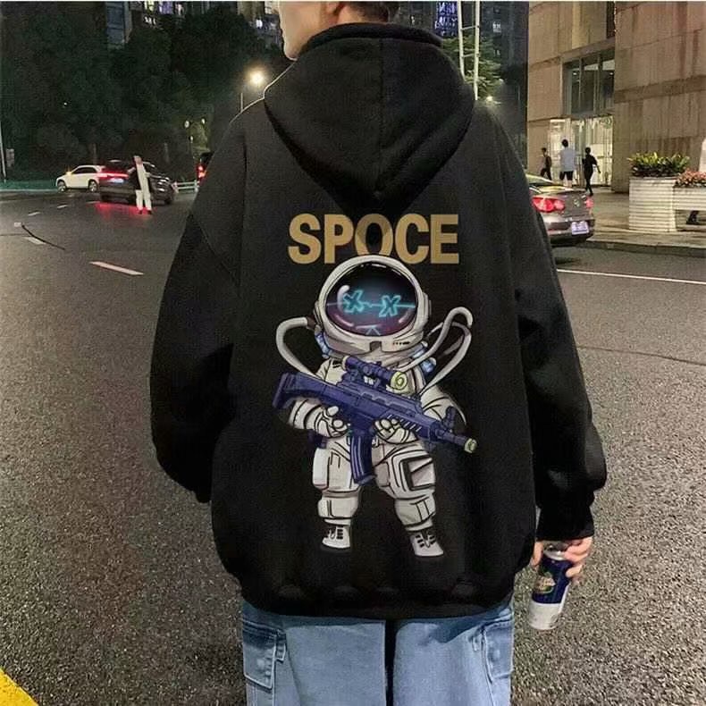 Áo hoodie Thể Thao Dáng Rộng In Hình Phi Hành Gia Thời Trang Thoải Mái Phong Cách Hàn Quốc Cỡ M-5XL Cho Nam