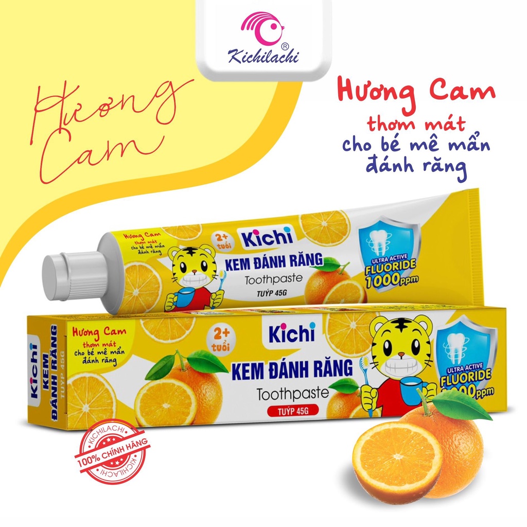 Kem đánh răng nuốt được cho bé Kodomo - Kichilachi, kem đánh rẳng từ 2 tuổi 45gr/60gr