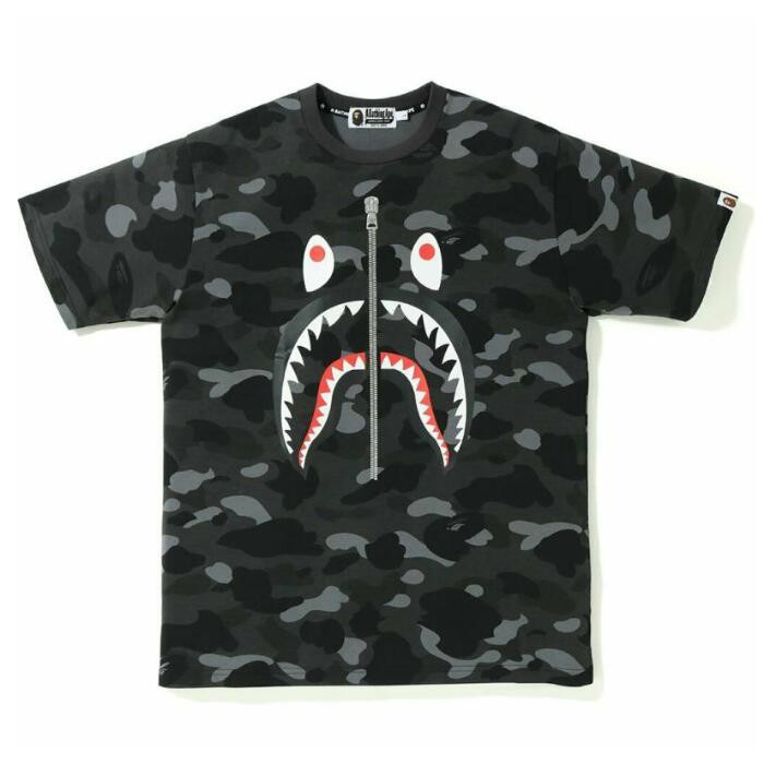 Áo thun cotton tay ngắn in họa tiết BAPE trẻ trung thời trang