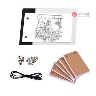 Bộ tập giấy lật 300 tờ với bảng đèn LED mini điều chỉnh 3 mức sáng thiết kế lỗ có vít đóng gáy dùng vẽ phim hoạt hình