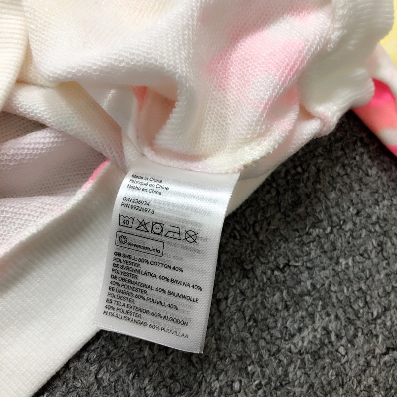 Áo thun dài tay bé gái màu loang HM 1-10 tuổi  Áo phông bé gái cotton mềm xuất dư 0822