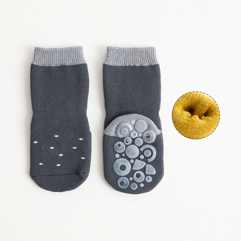 Đôi Vớ Giữ Ấm Chân Chống Trượt Bằng Vải Cotton In Hoạt Hình Dành Cho Bé Trai Gái