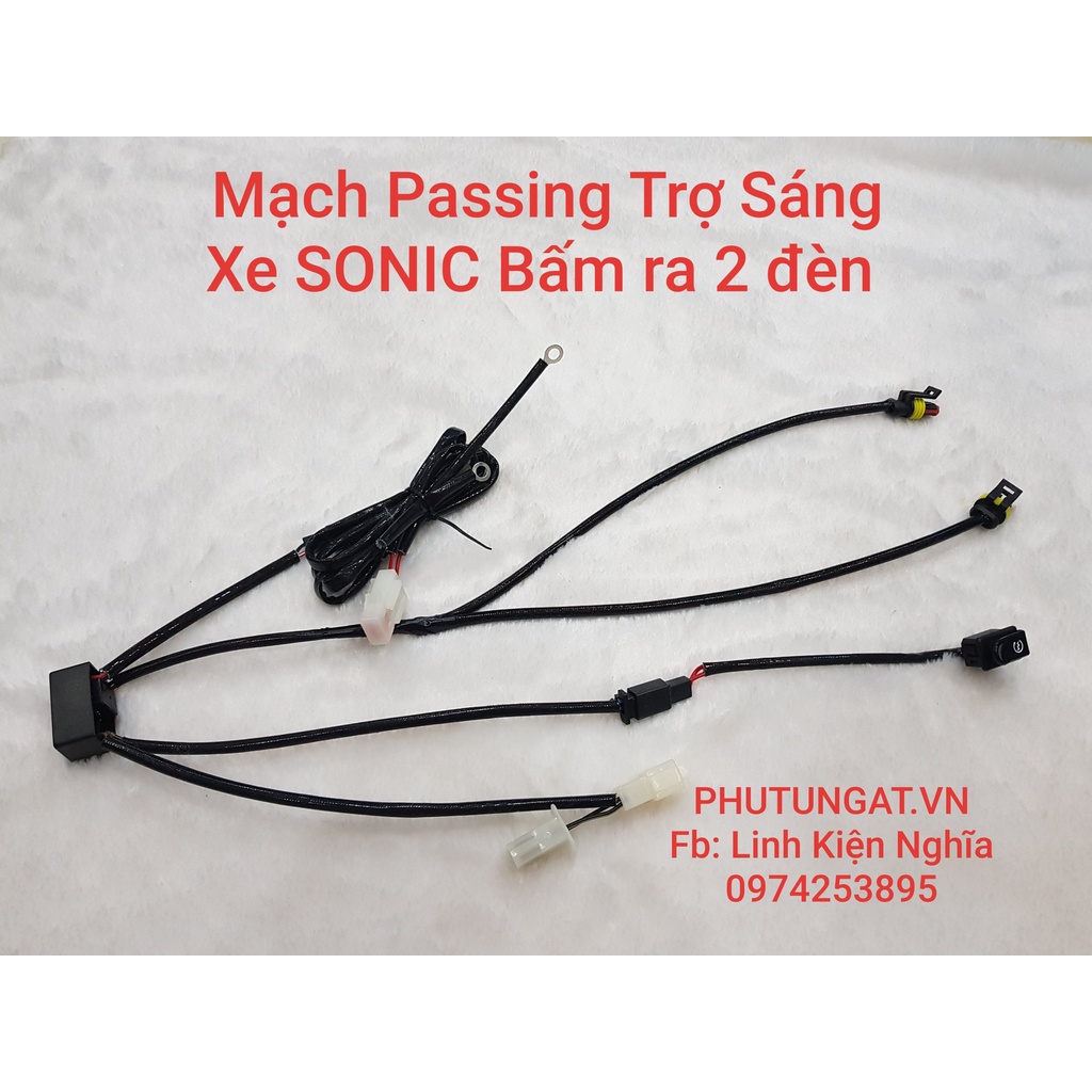 Mạch Passing Đèn Trợ Sáng Xe Sonic Sử dụng trên nút đề rời Bấm Sắn Giắc Cắm Như Zin Bảo Hành 12 Tháng