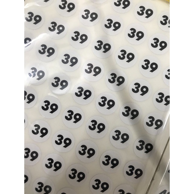 5 tờ - 630 miếng tem size dán quần áo XS, S, M, L, XL,35,36,..42 ( Quà tặng khi mua 100 tờ)