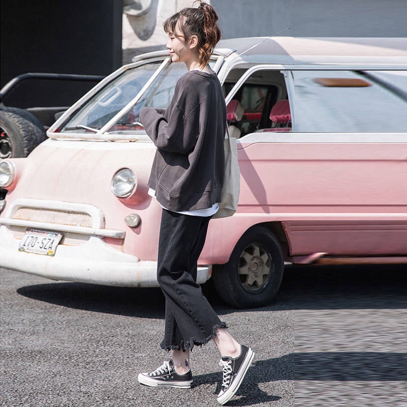 Quần Jean Ống Rộng Lưng Cao Phong Cách Hàn Quốc Hàng Mới 2022