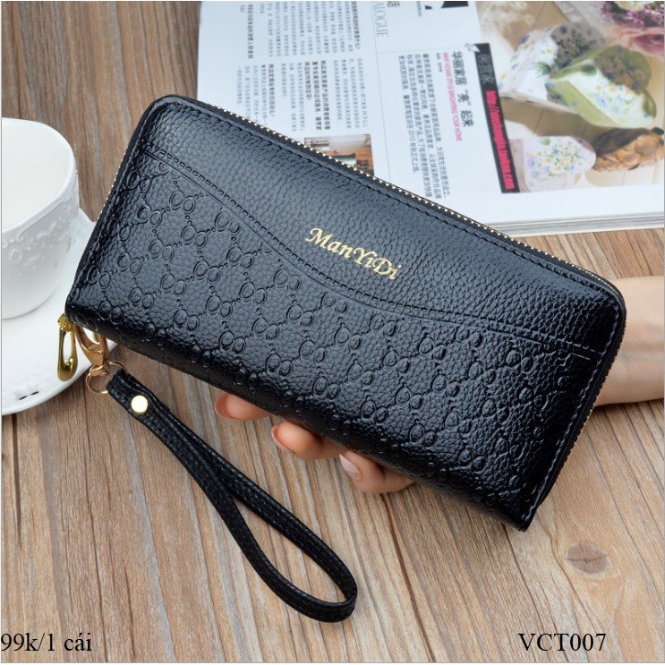 Ví Cầm Tay Nữ - 8 ngăn, 2 khóa tiện lợi - Cao Cấp Sang Trọng Phong Cách Hàn Quốc - VCT007