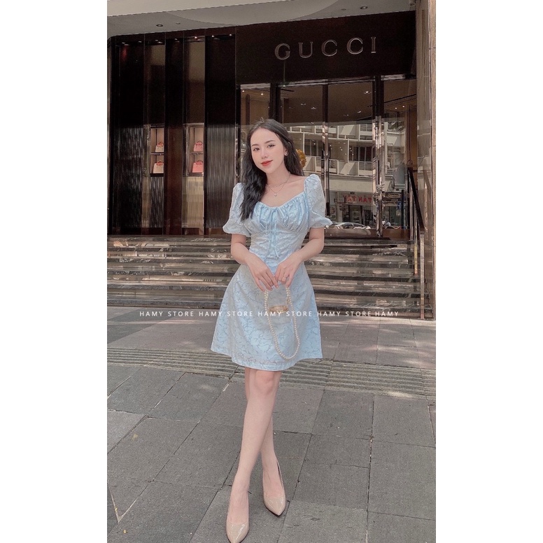 Đầm Ngắn Nhún Ngực