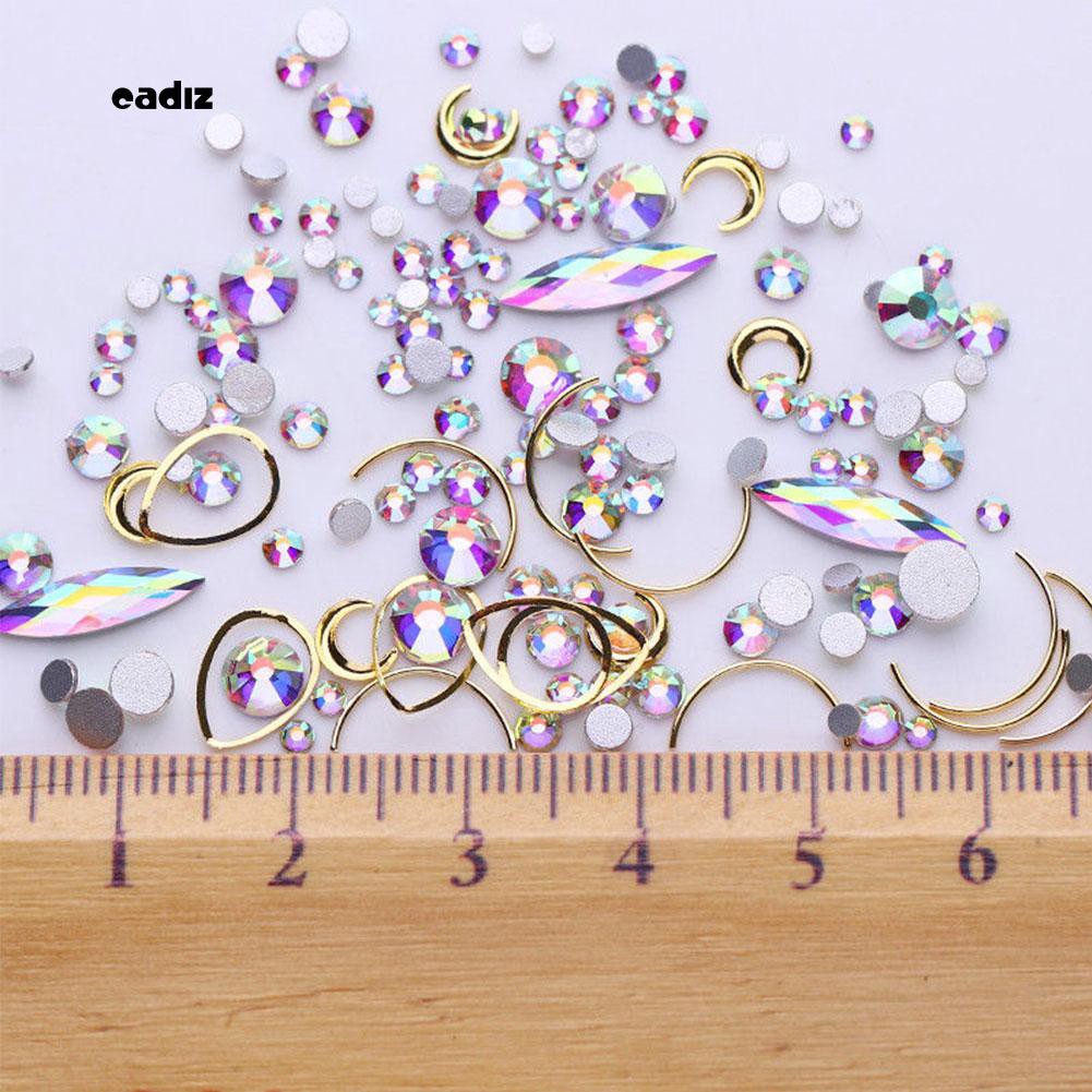 Hộp phụ kiện hình học 3D bằng hợp kim trang trí móng nghệ thuật