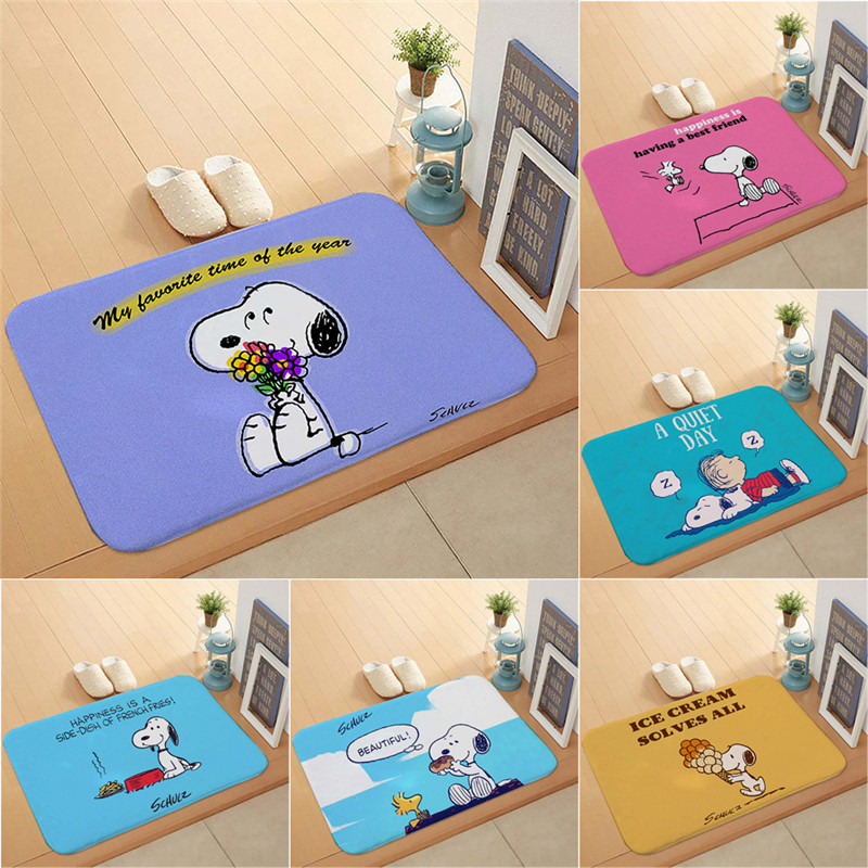 Thảm lót cửa chùi chân In Hình Chú Chó Snoopy Đáng Yêu