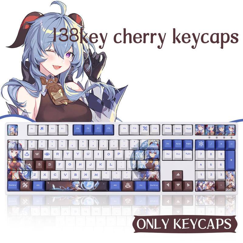 Genshin Impact Ganyu Keycap Cherry Profile  Bộ Nắp Bàn Phím Cơ Genshin Vanyu Chủ Đề Cherry Profile Anime PBT Nhuộm Màu