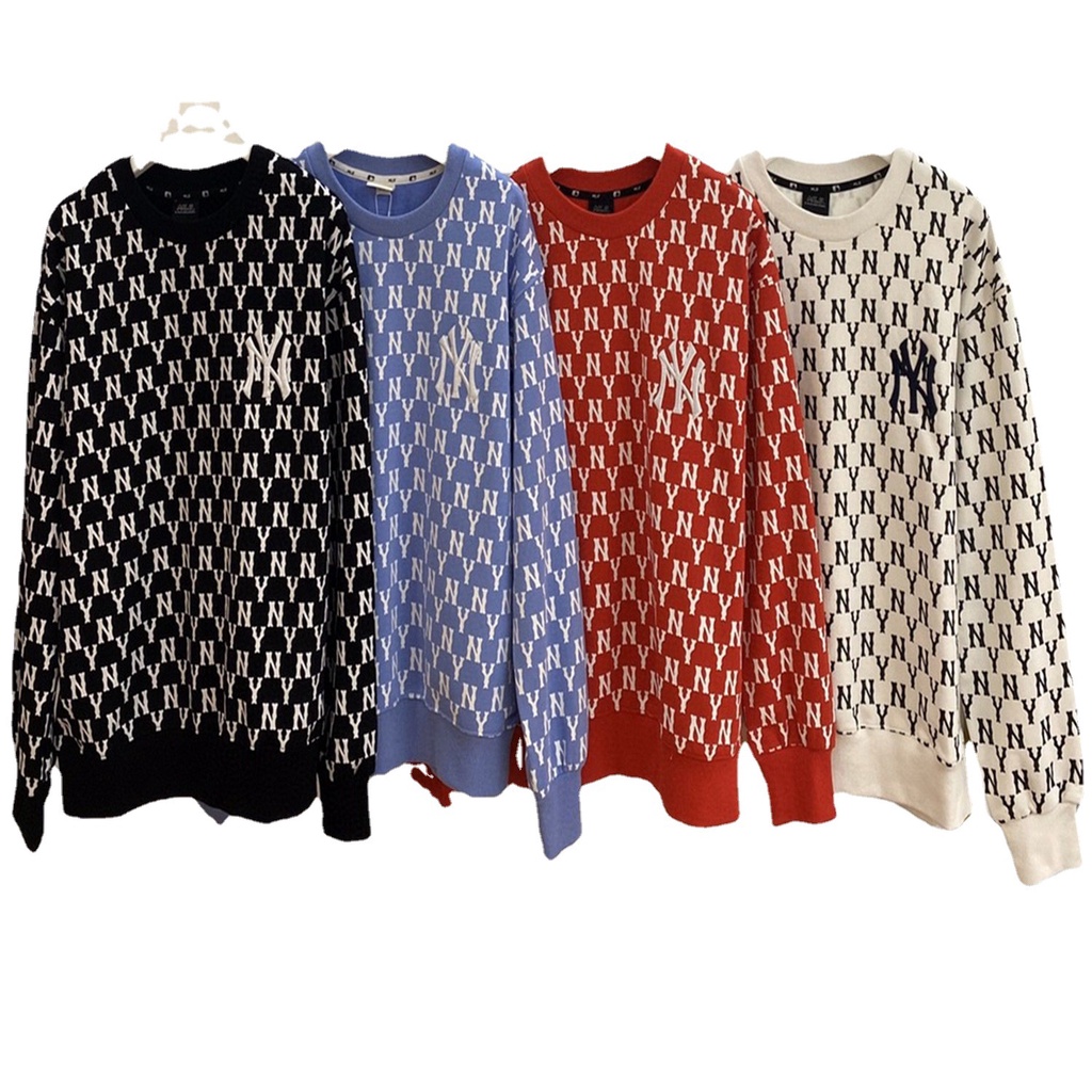 Áo sweater vải cotton thêu chữ NY phong cách Hàn Quốc thời trang xuân hè 2021 năng động cho nam và nữ