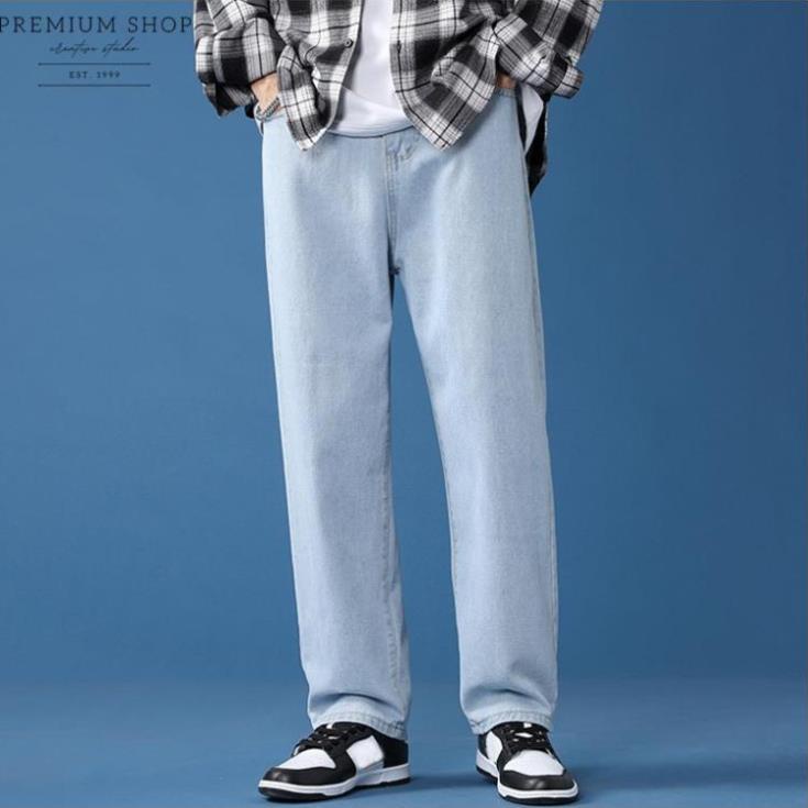 Quần Jean Baggy nam xanh sáng nhạt ống xuông rộng DH-01 style hàn quốc 2022 * *