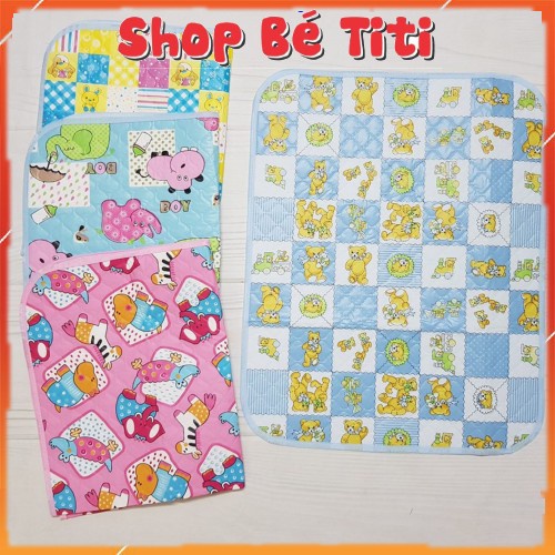 Chiếu lót thay bỉm chống thấm 3 lớp loại đẹp cho bé sơ sinh Miếng lót nhựa nilon dùng thay tã bỉm cho bé