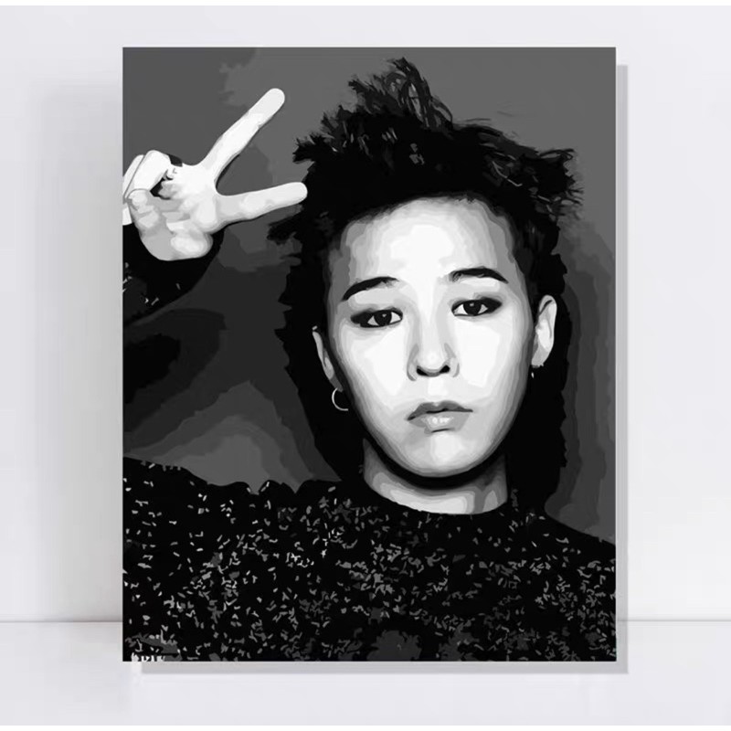 [ Sẵn GD002-GD004 ]Tranh Sơn Dầu Số Hoá Ca Sĩ G-Dragon, Tranh Tô Màu Theo Số Ca Sĩ G-Dragon