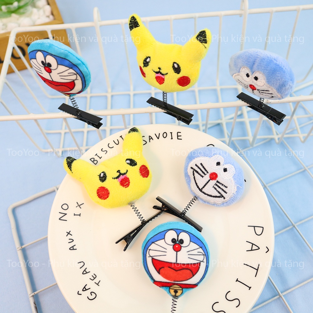 Kẹp tóc lò xo DORAEMON, PIKACHU dễ thương cute ToooYoo BK00076