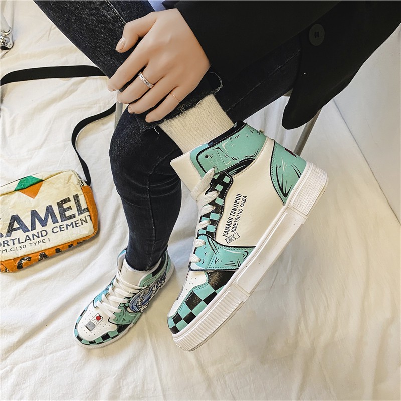 [Mã FACBGO245 giảm 10K đơn bất kì] Giày Thể Thao Cổ Cao Họa Tiết Hoạt Hình Size 35-44 Demon Slayer # Air Force 1 | BigBuy360 - bigbuy360.vn