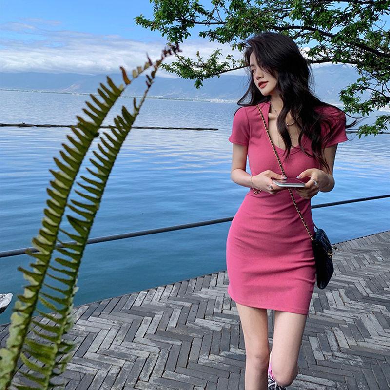 [MURIOKI] Đầm Mini Ôm Dáng Eo Cao Màu Đen Quyến Rũ Thời Trang Mùa Hè Phong Cách Hàn Quốc Cho Nữ