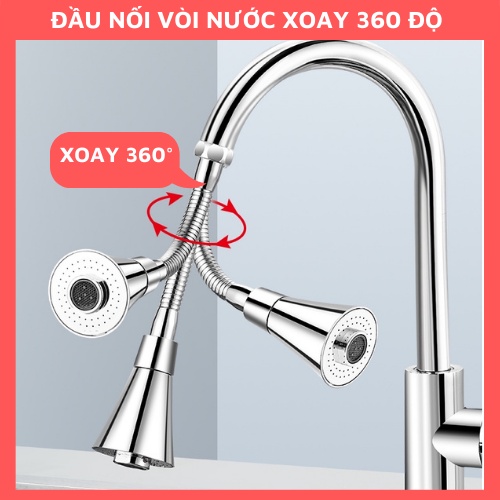 Đầu loa vòi tăng áp chậu rủa bát xoay 360độ