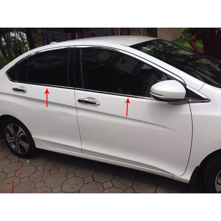 Nẹp Chân Kính Inox Cho Xe Honda City 2014 đến 2021 - 4 chi tiết