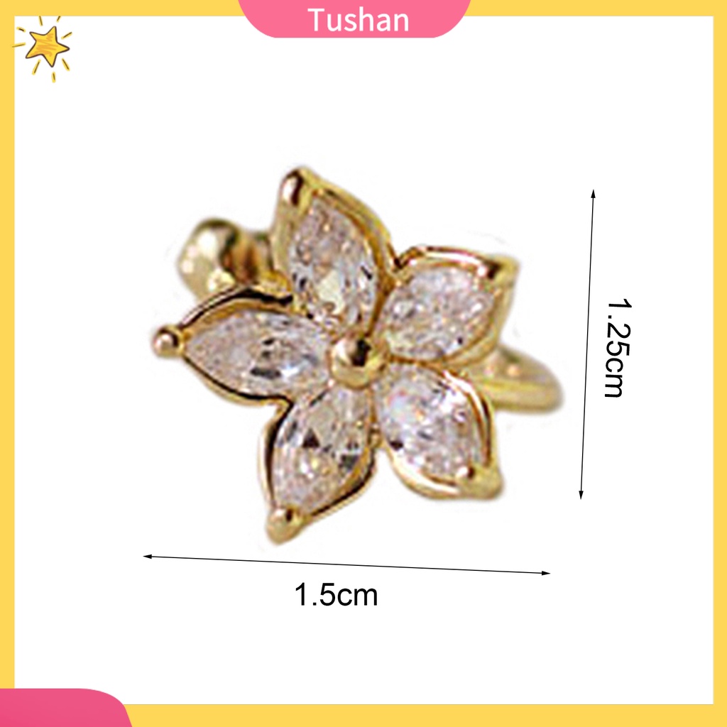 Khuyên kẹp vành tai chữ U đính đá thời trang cho nữ