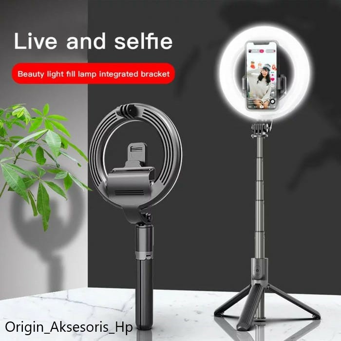Gậy Chụp Ảnh Selfie Có Vòng Đèn Led Bluetooth L07