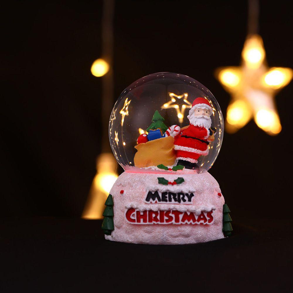 GOGOUP Quả Cầu Pha Lê Hình Ông Già Noel Phát Sáng Để Bàn Trang Trí Nhà Cửa DIY