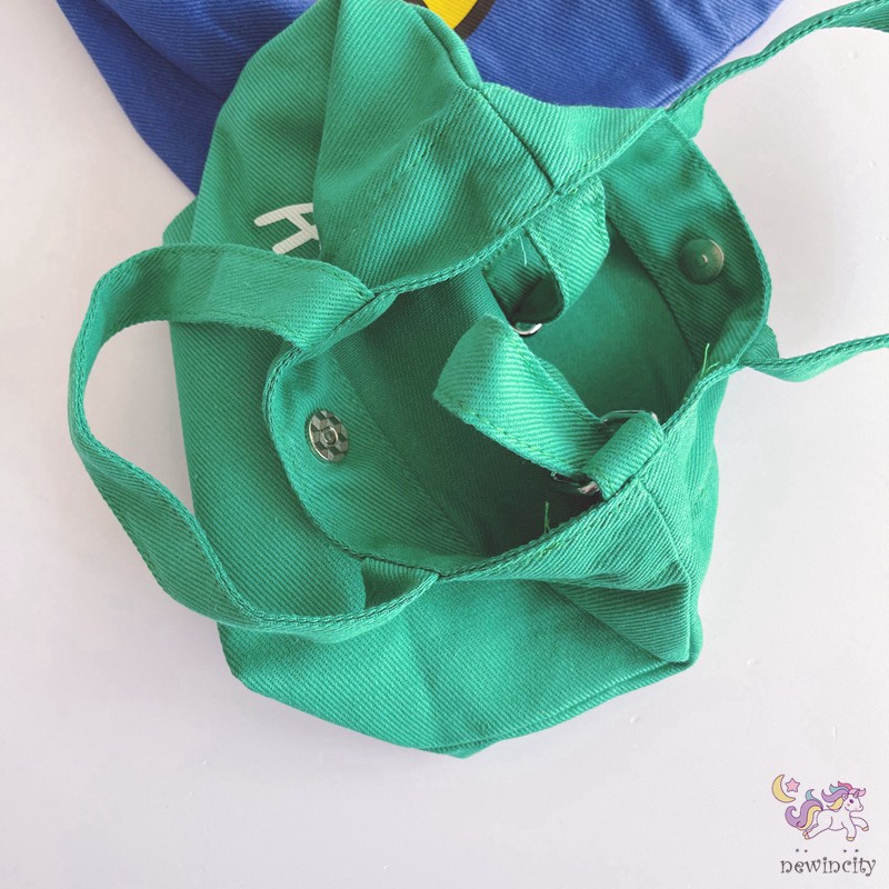 Túi Xách Tay Vải Canvas In Hoạt Hình Kiểu Hàn Quốc Xinh Xắn Cho Bé