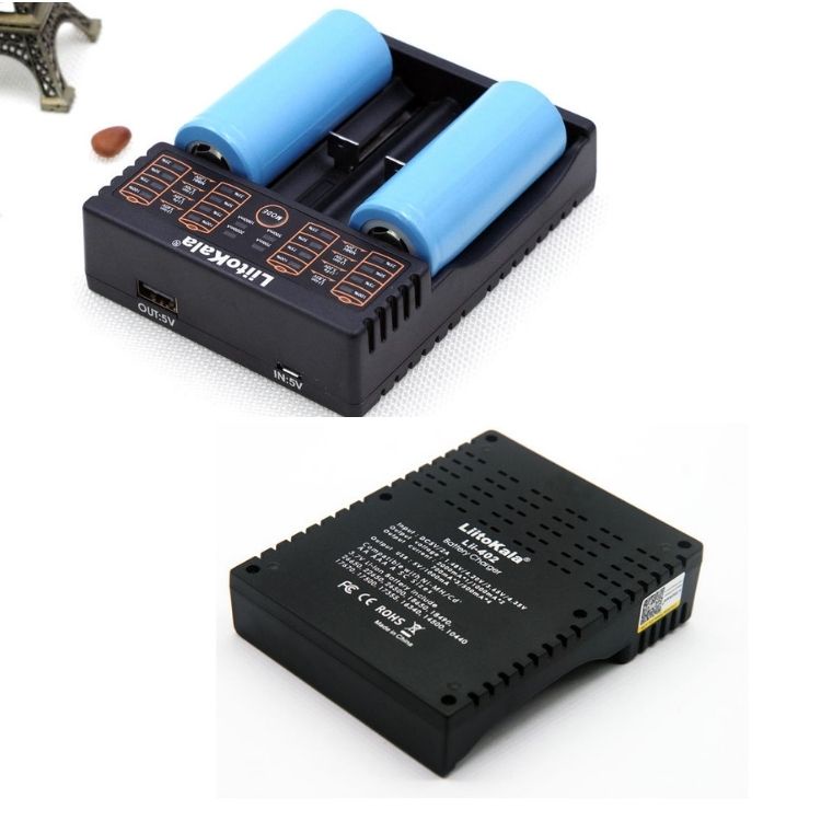 Bộ Sạc Pin Liitokala Lii-402, 4 khe sạc được nhiều loại Pin 26650, 22650, 18650, 18490, 18350, 17670, AA, AAA…