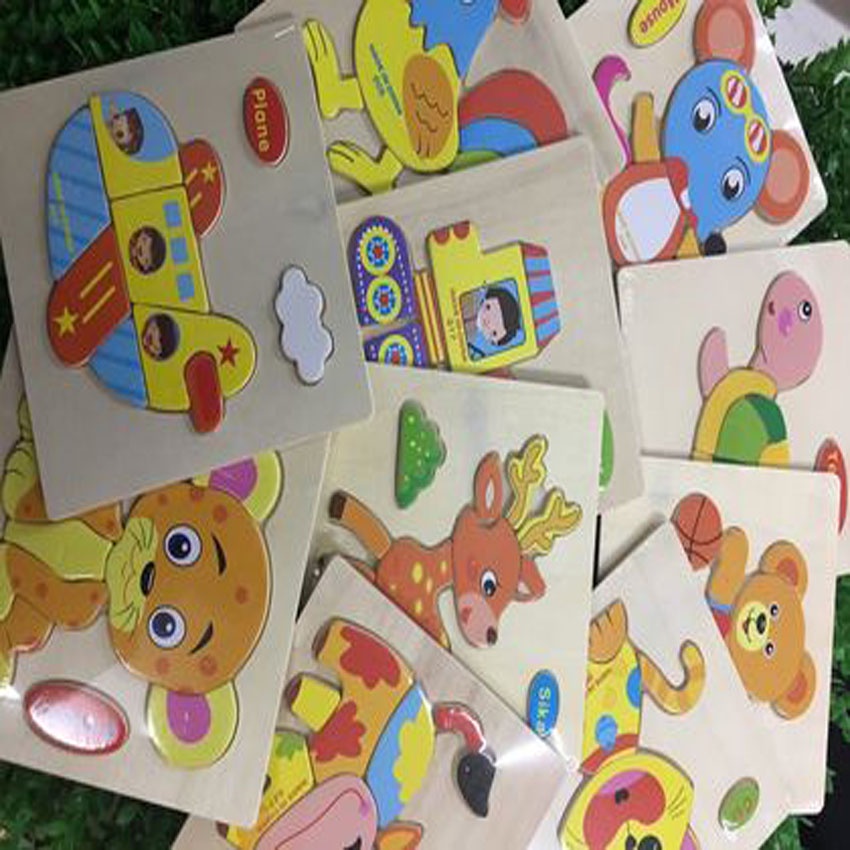 Đồ Chơi Xếp Hình, Lắp Ráp Tranh Ghép Gỗ 3D Nhiều Hình Ngộ Nghĩnh